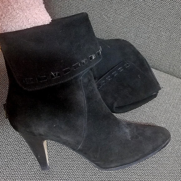 Saks fifth avenue black suede booties - Picture 1 of 3